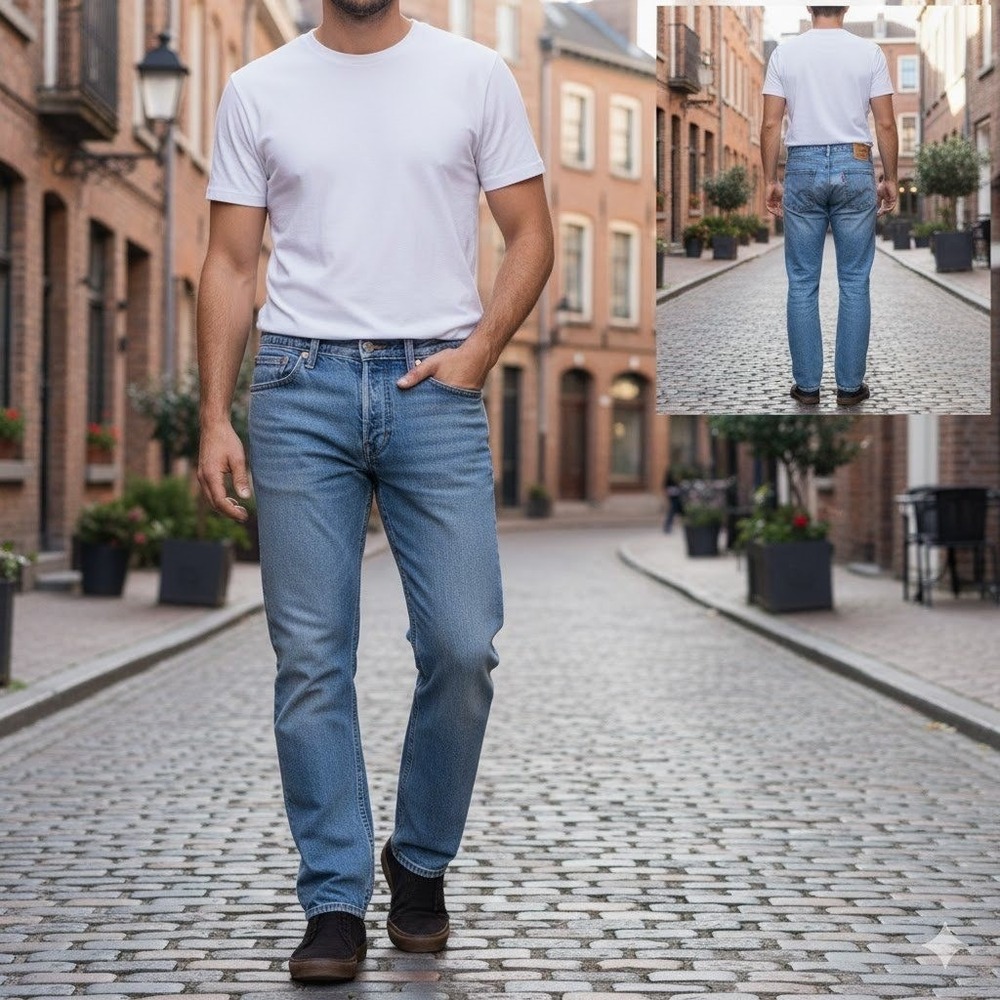 Levi Strauss 505 Mens W36 L30 Light Wash Straight Fit Denim Jeans Read*